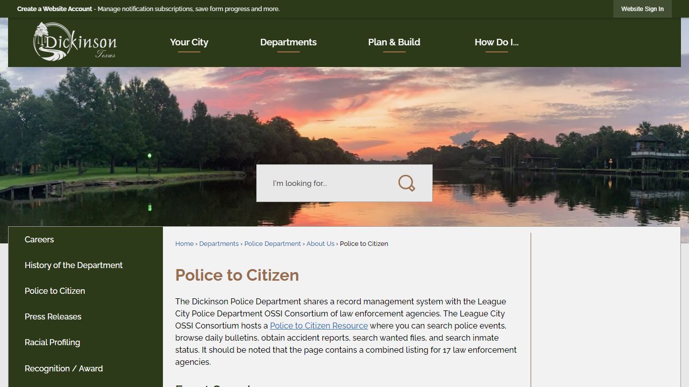 Police to Citizen | Dickinson, TX - Official Website